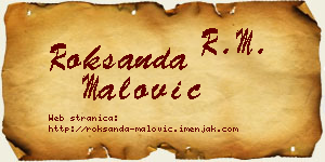 Roksanda Malović vizit kartica